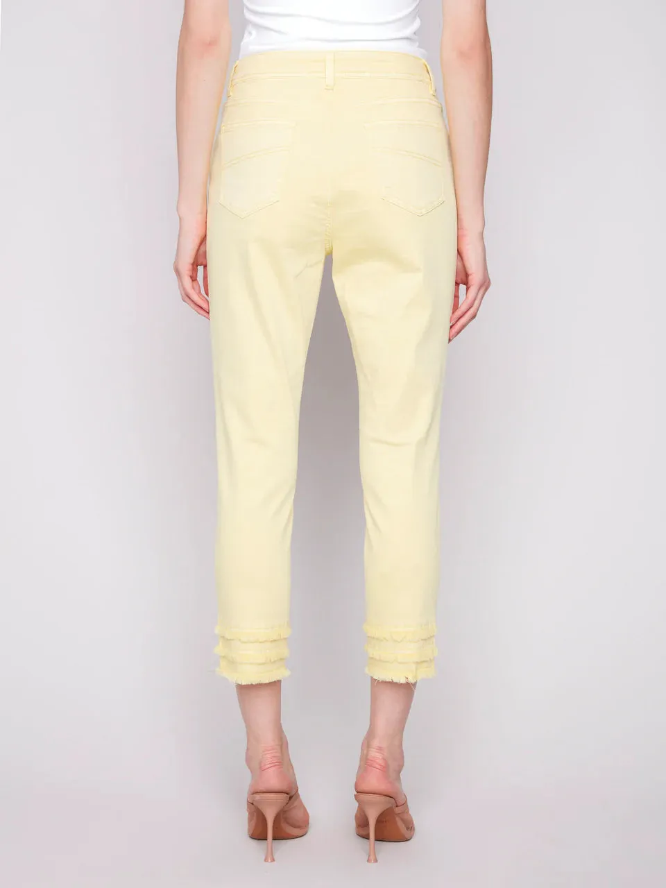 Frayed Hem Ankle Jeans