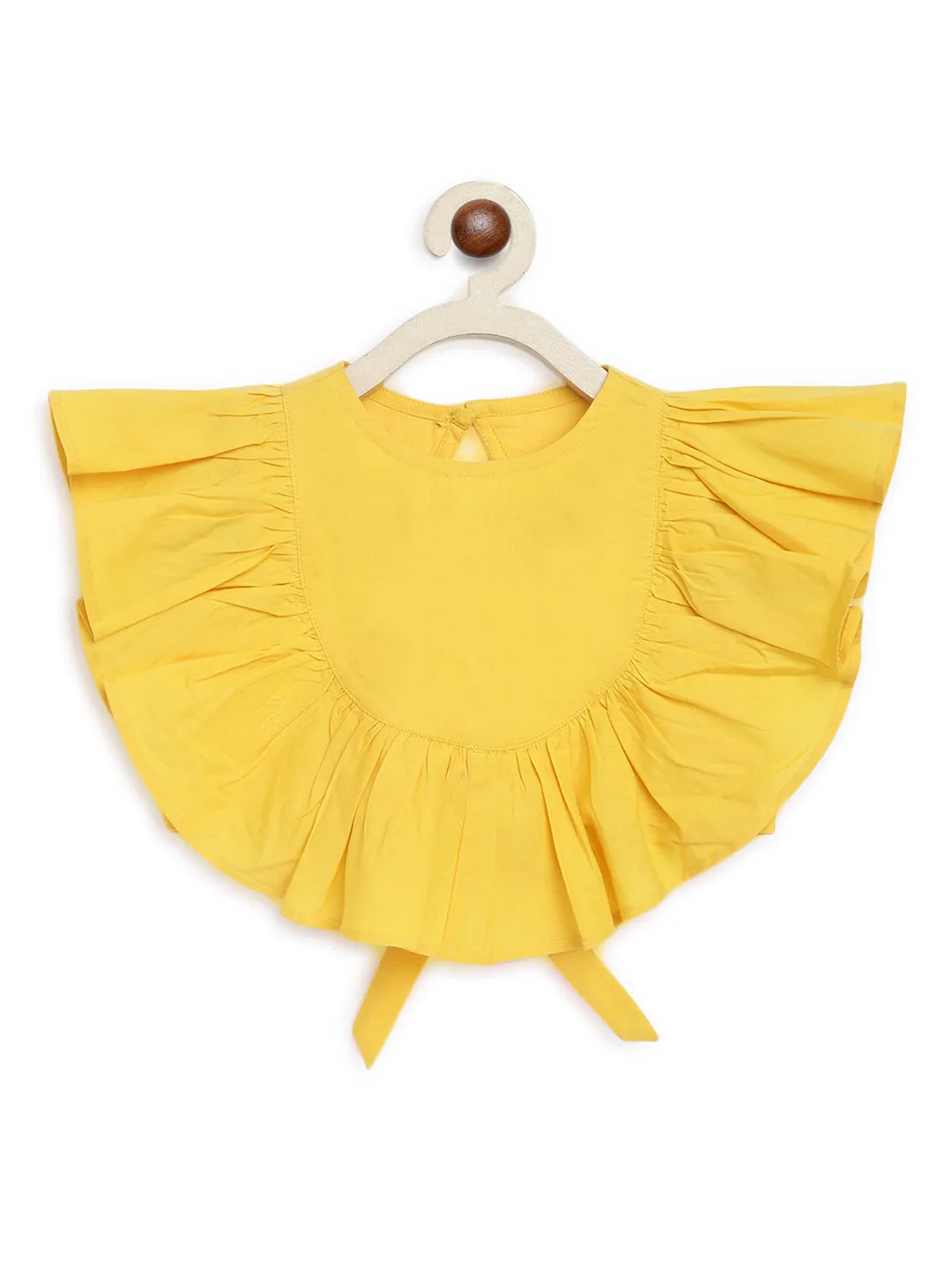 Girls Culottes Pant Ruffle Top Set-Blue