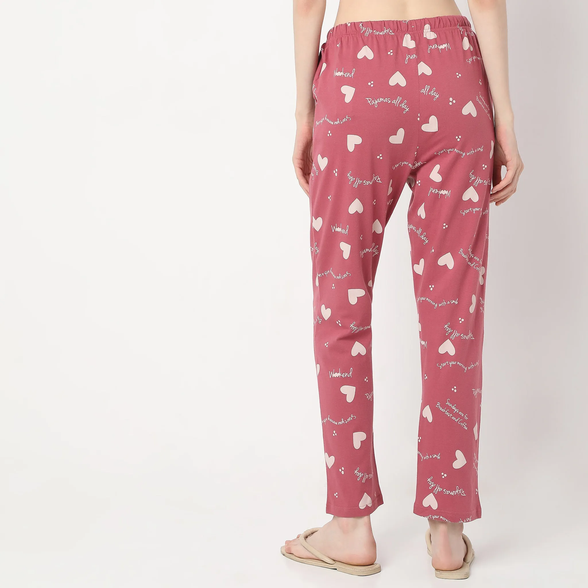 Heart Print Ankle Length Core Lounge Pyjamas