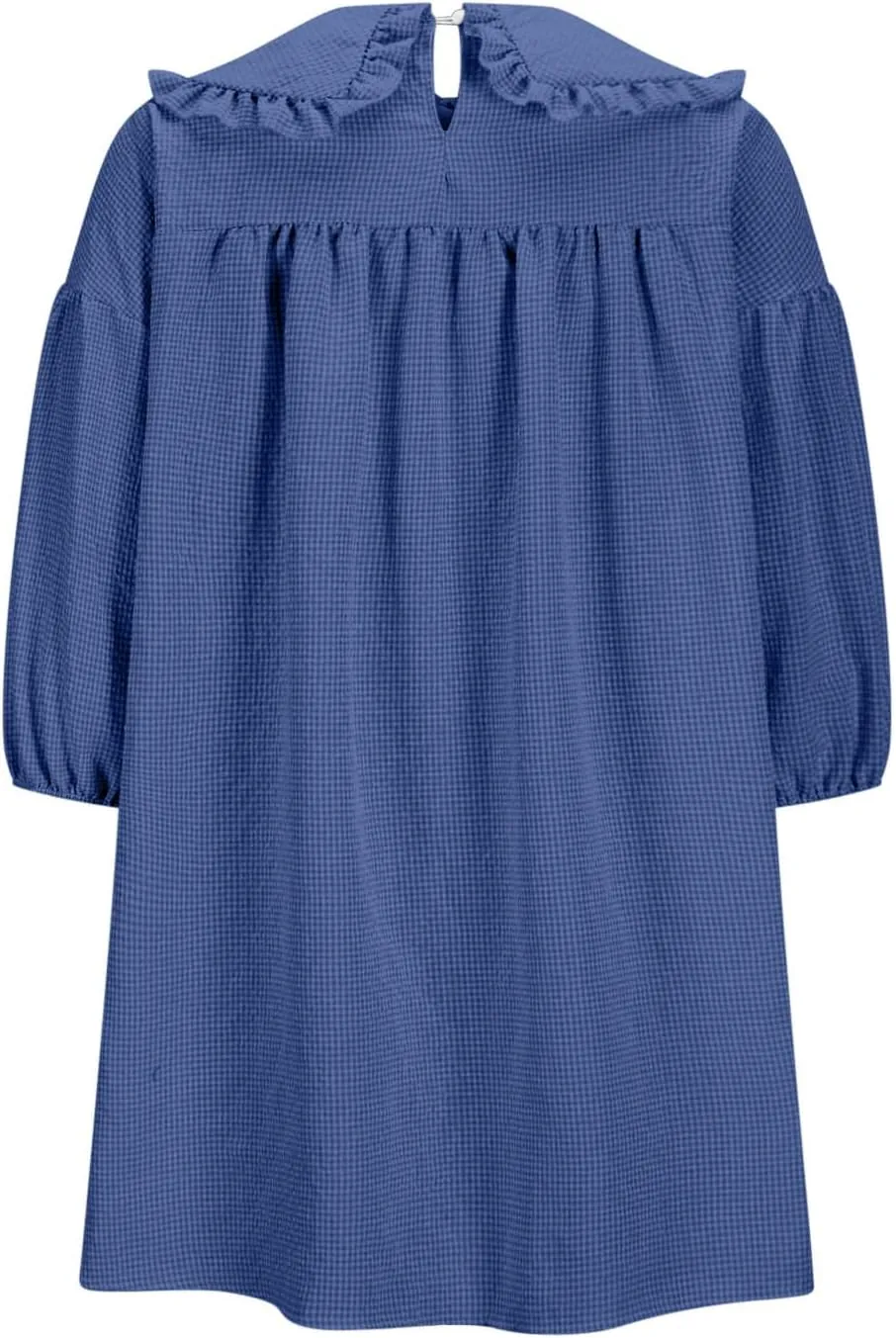 hlysgo Vacation Dresses for Women 2025 Casual Loose Fit 3/4 Sleeve Collar Neck Mini Dress Summer Solid Beach Babydoll Dress