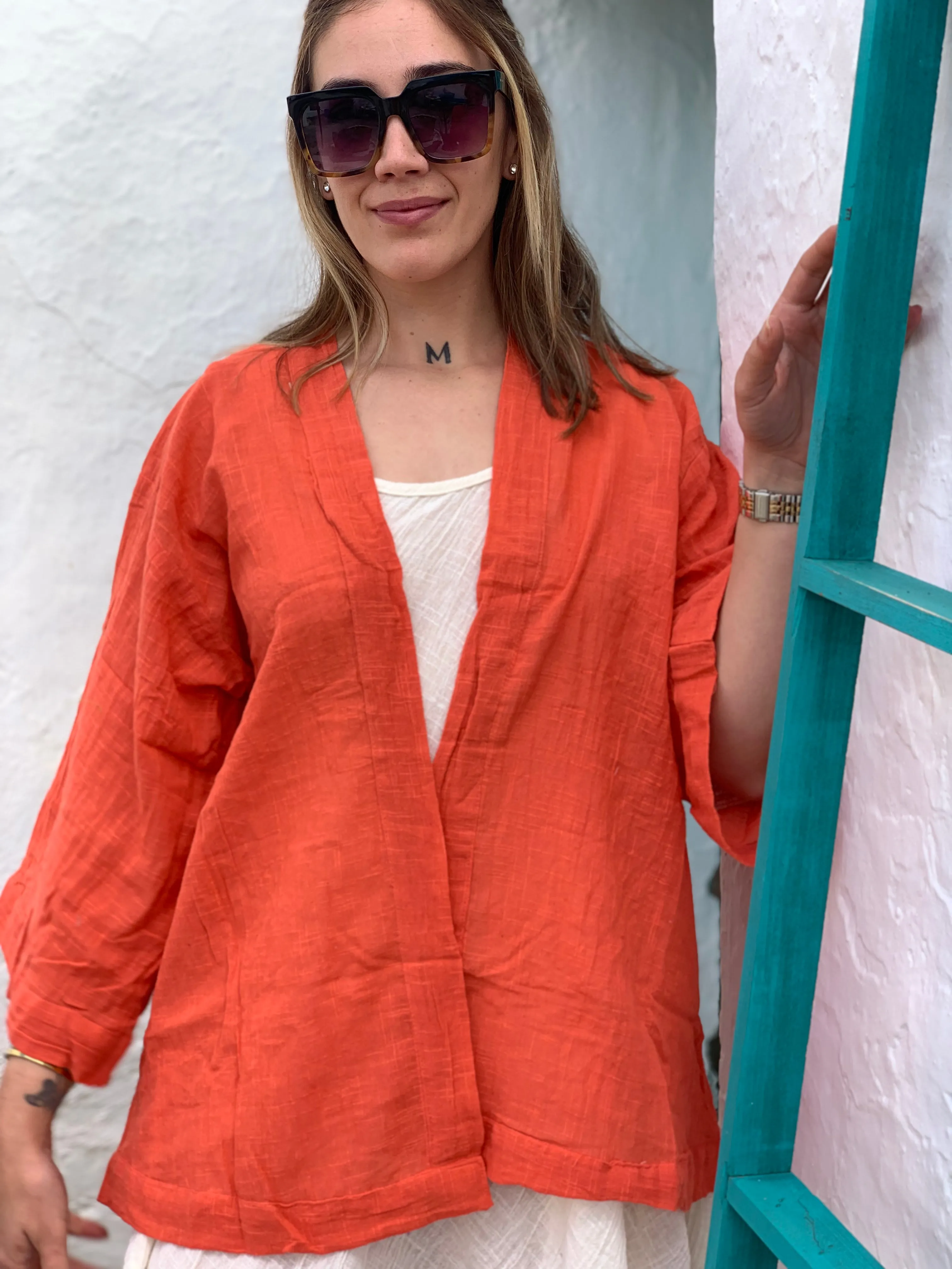Ibiza boho short kimono 👘 in strawberry 🍓 red