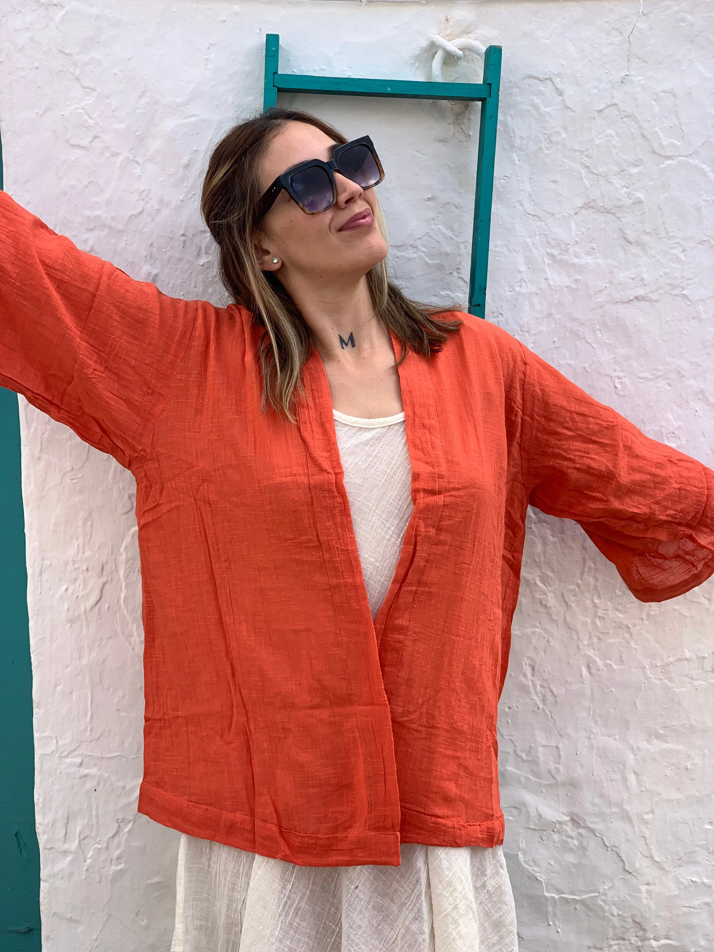 Ibiza boho short kimono 👘 in strawberry 🍓 red