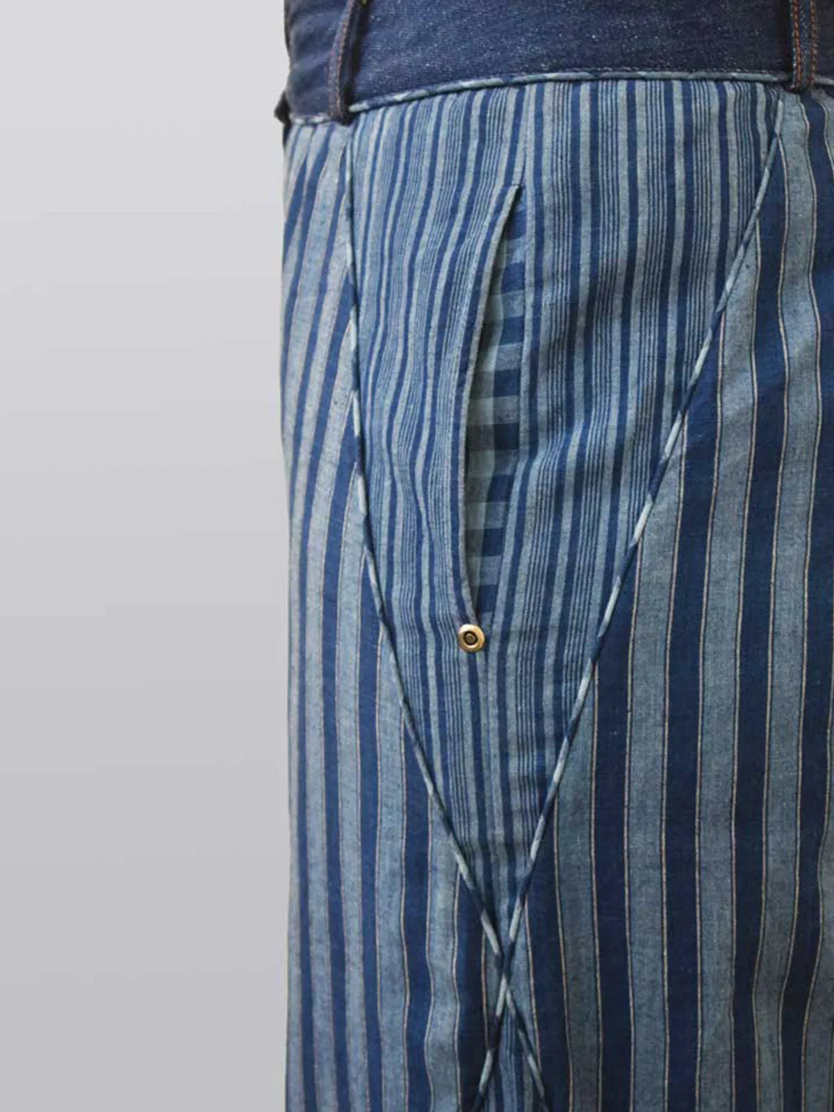Indigo Handloom Culottes White and Blue