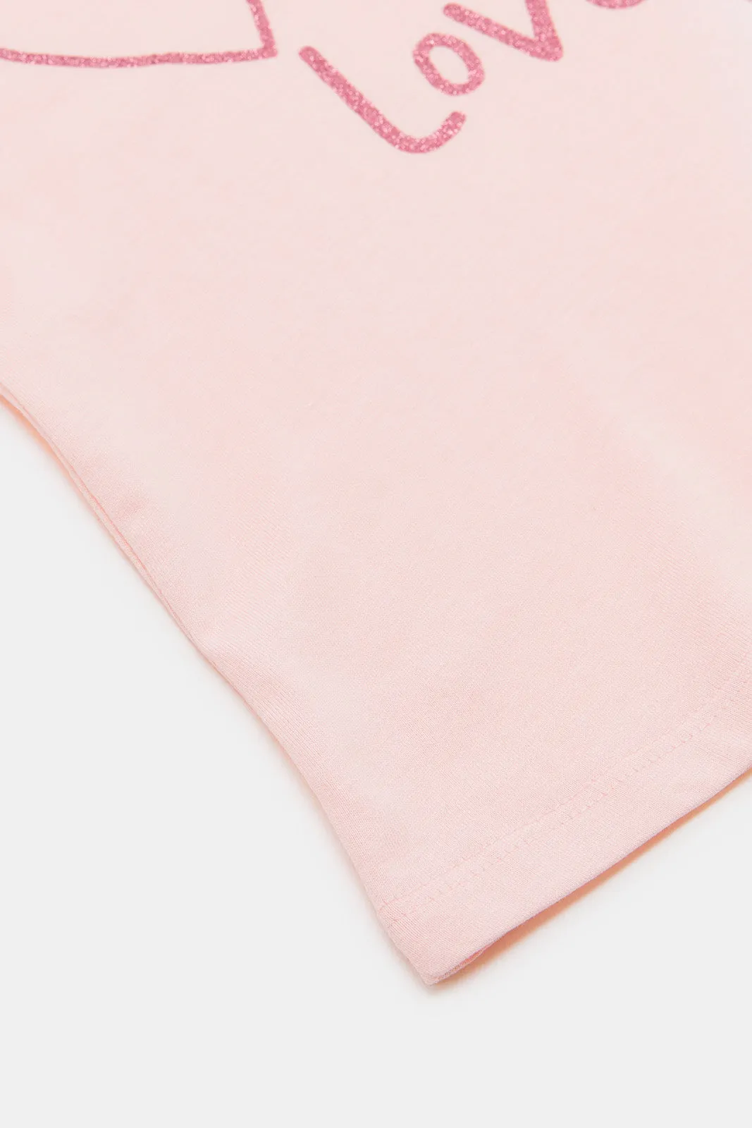 Infant Girls Pink Placement Print T-Shirt