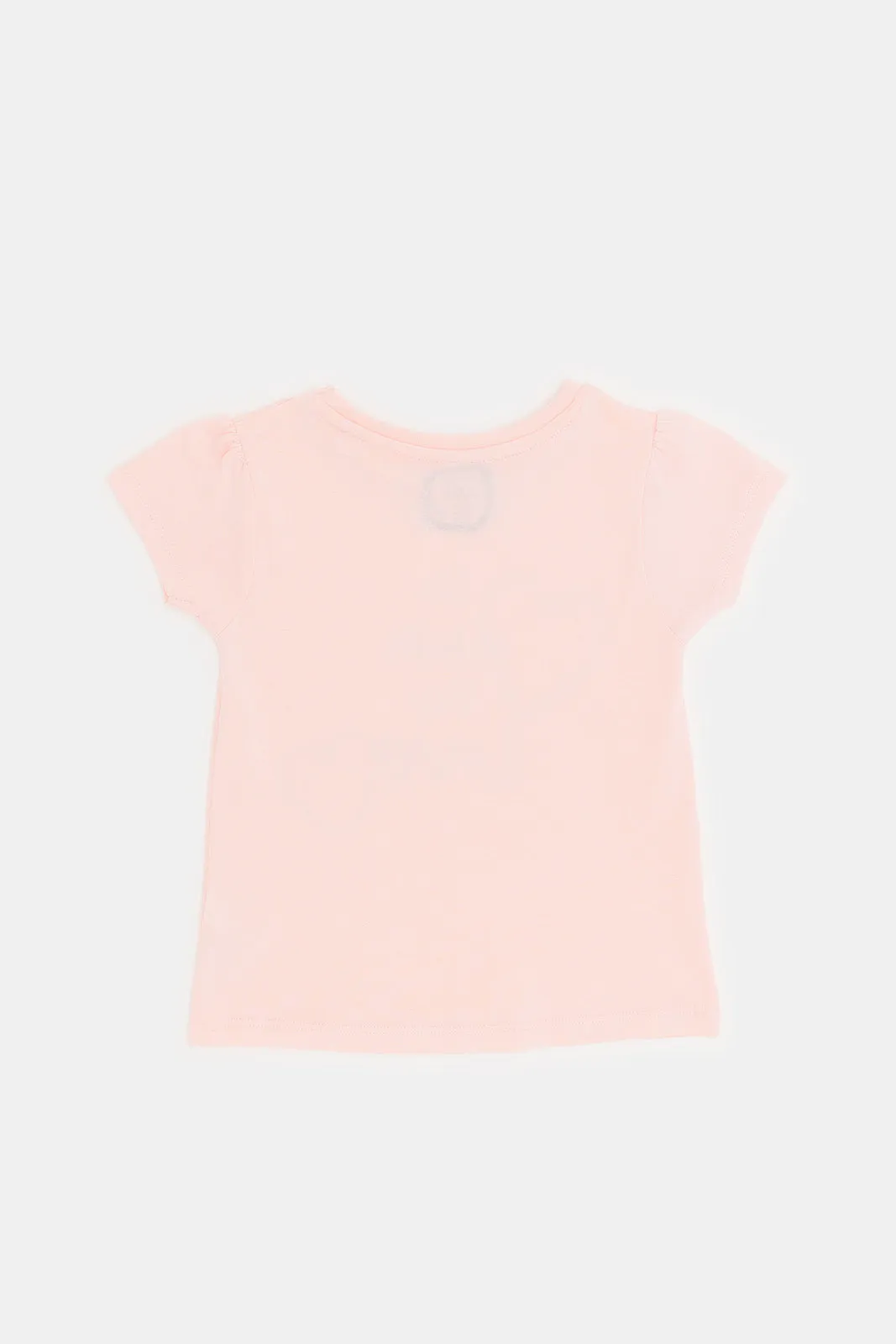 Infant Girls Pink Placement Print T-Shirt