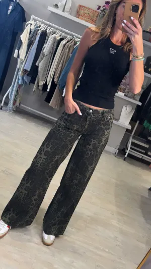 Ivy Khaki Leopard Jeans