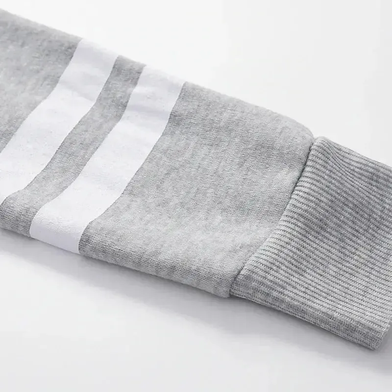 Jogging Suit for Women – Striped Hoodie Two-Piece Set for Casual Daily Wear