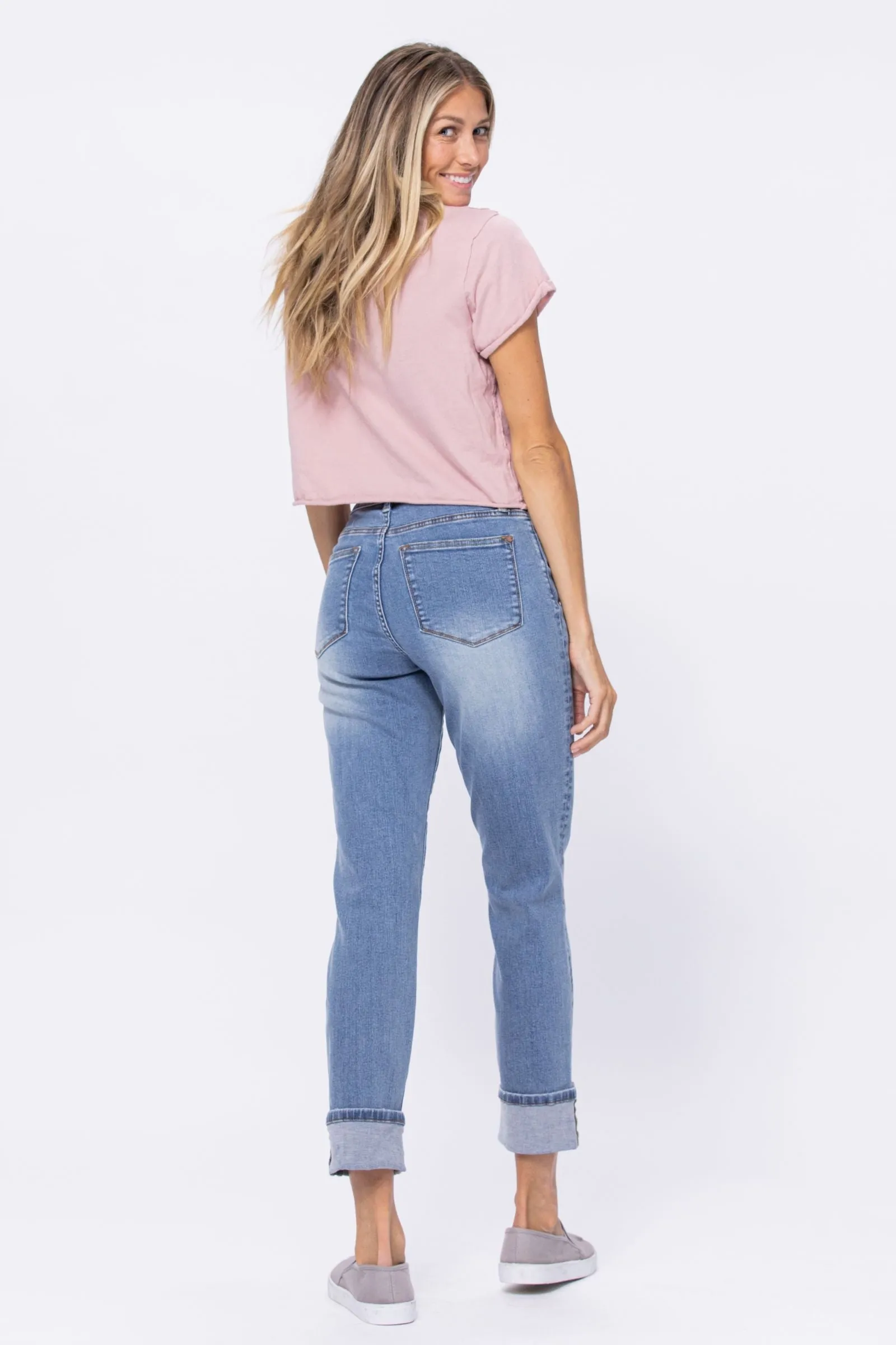 Judy Blue High Waist Vintage Wash Boyfriend - Available in Misses and Plus Sizes
