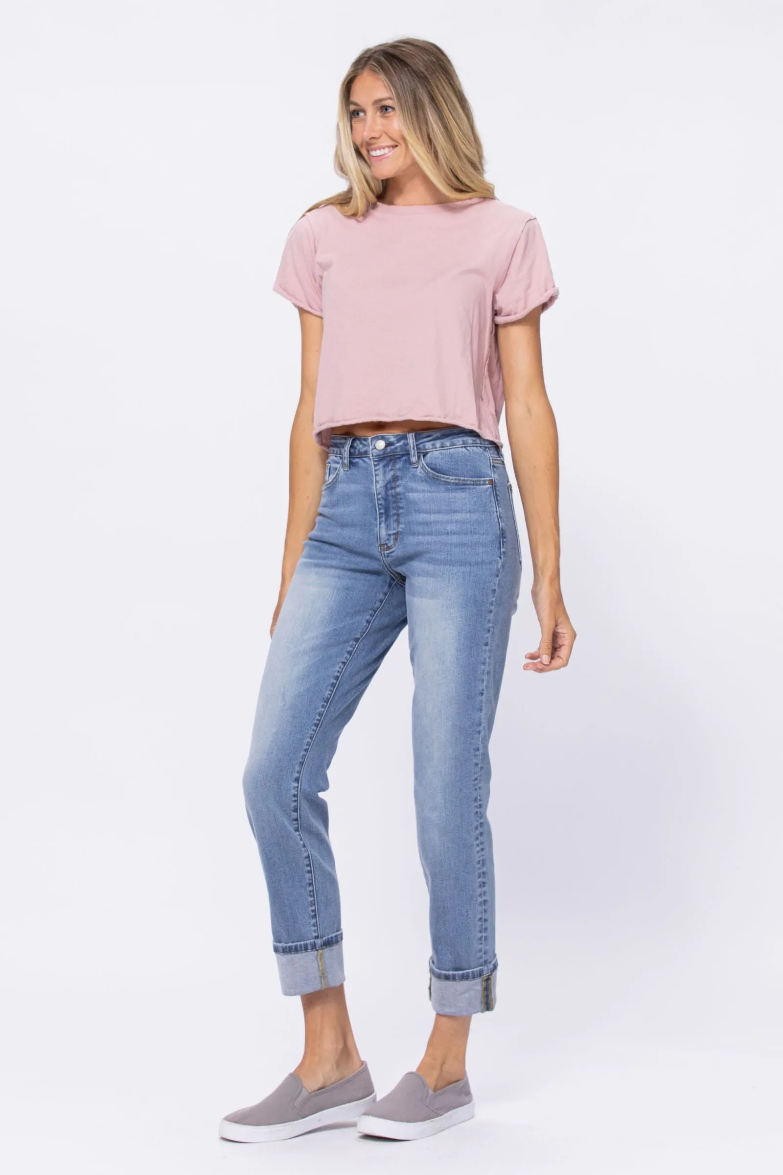 Judy Blue High Waist Vintage Wash Boyfriend - Available in Misses and Plus Sizes