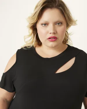 Katelyn Cold-Shoulder Cutout Top | Black