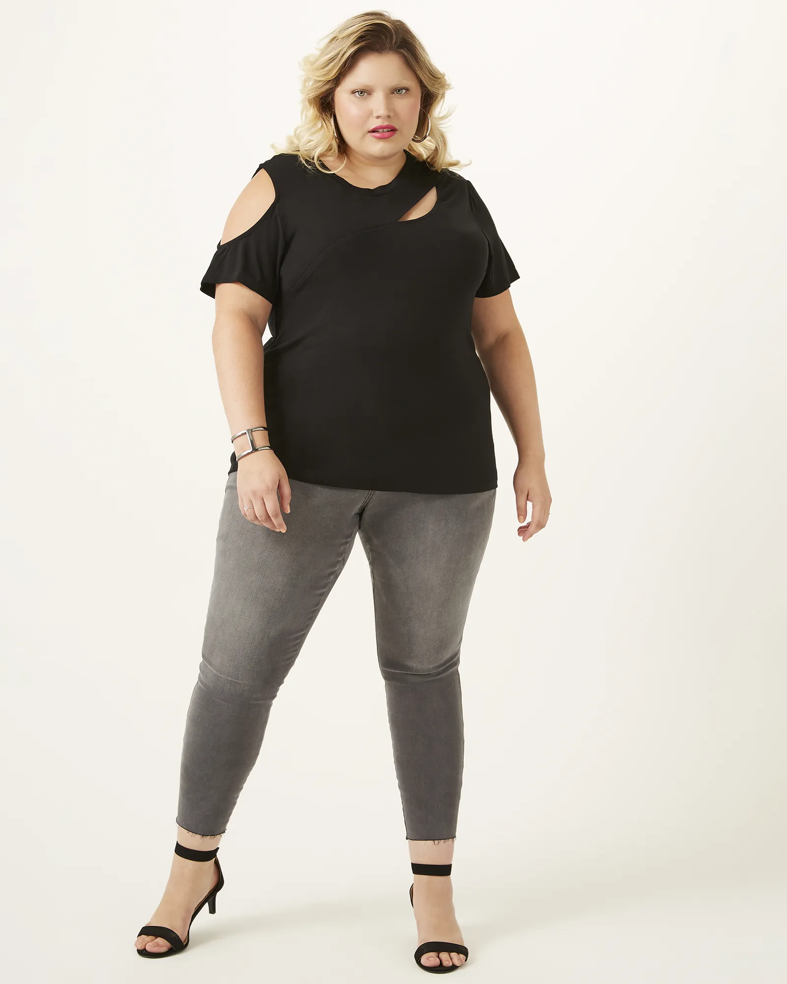 Katelyn Cold-Shoulder Cutout Top | Black