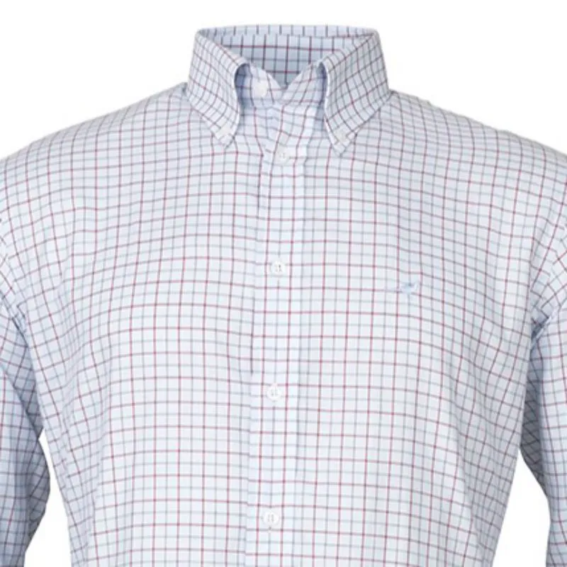 Laksen Blythe Mens Tattersall Shirt - Sky/Winy/Seagrass