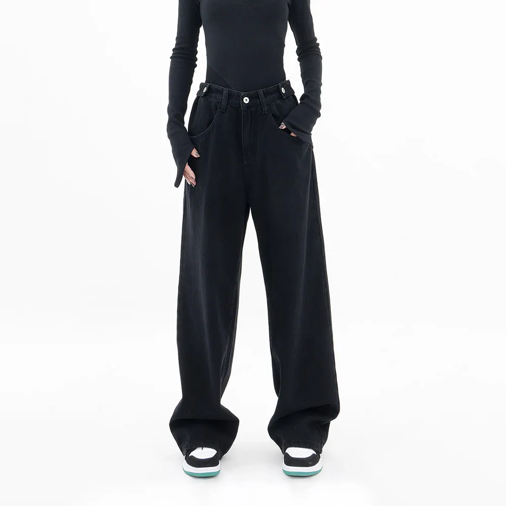 Low Rise Baggy Jeans in Black