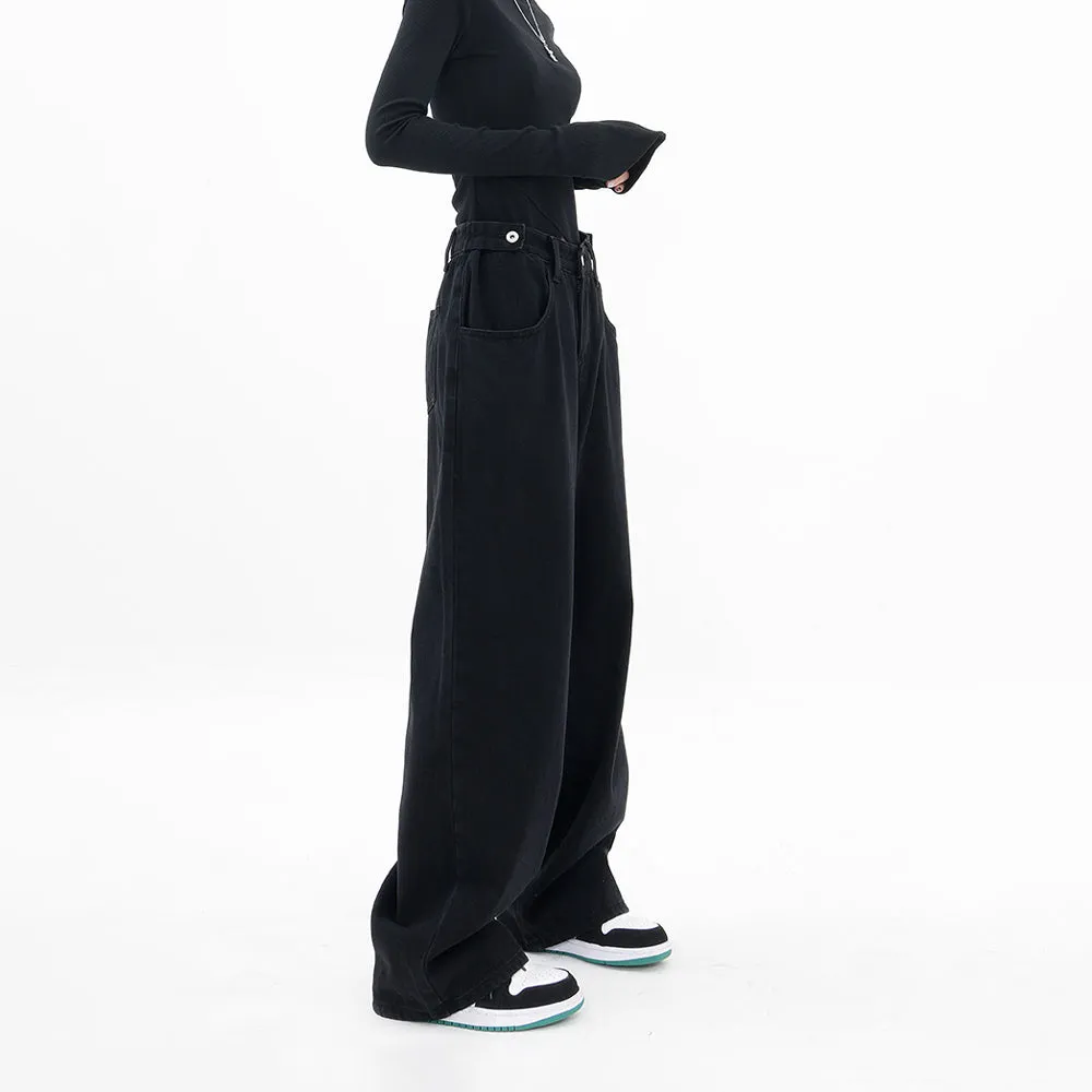 Low Rise Baggy Jeans in Black