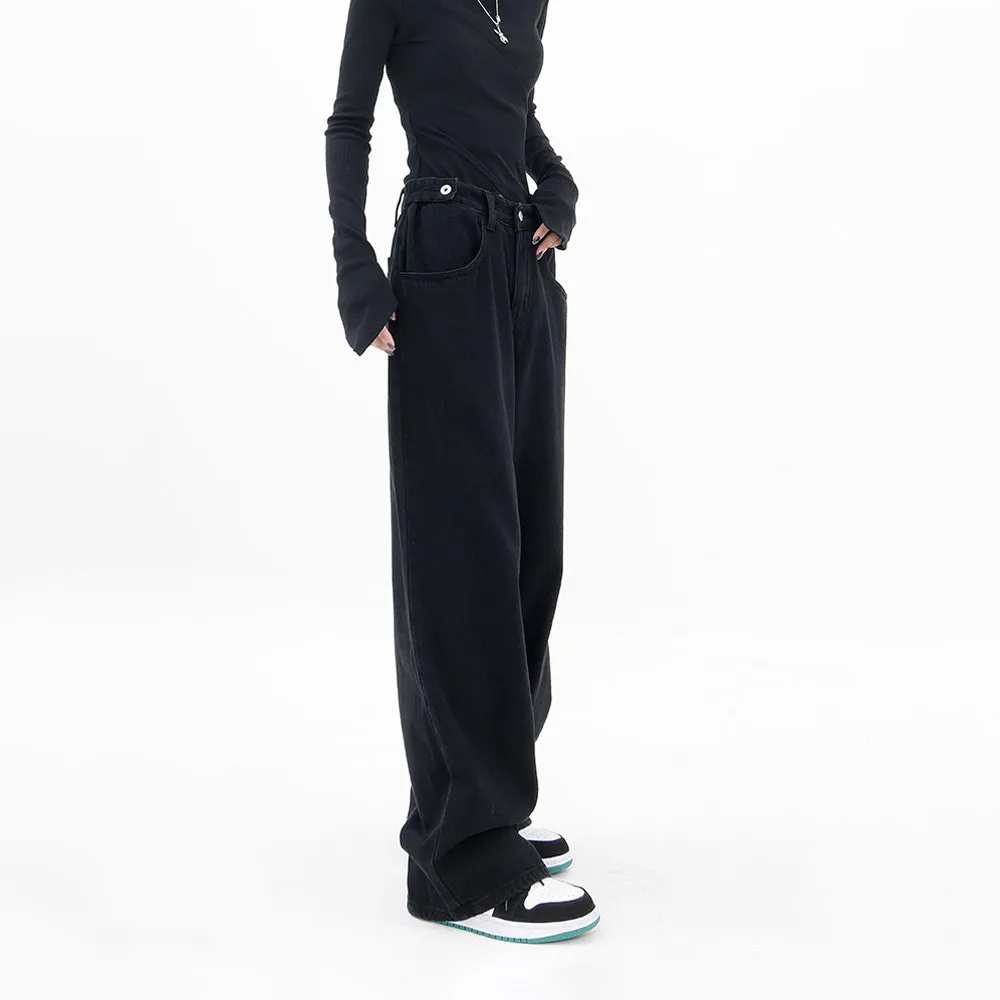 Low Rise Baggy Jeans in Black