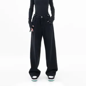 Low Rise Baggy Jeans in Black