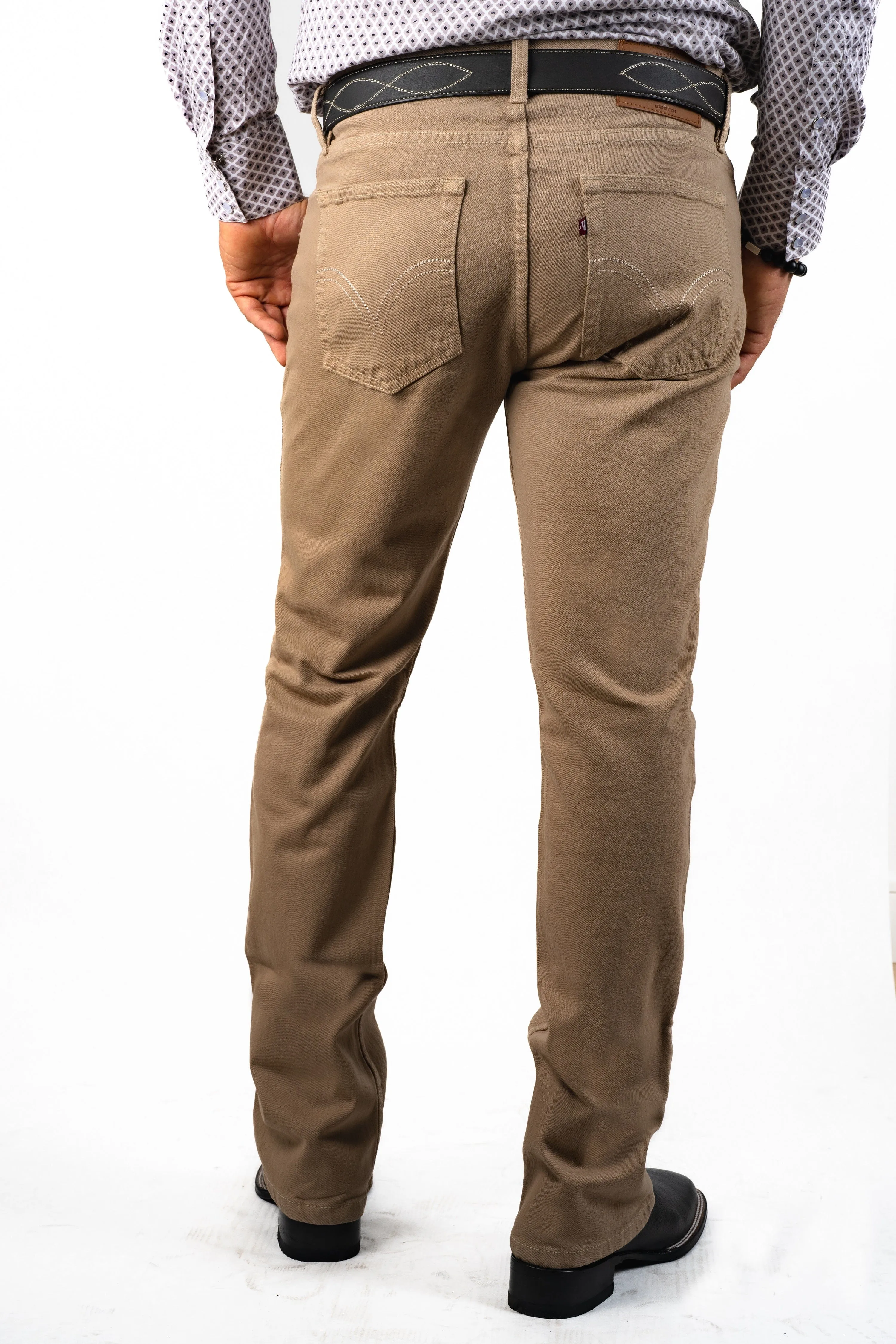 LV Men Khaki Classic Bootcut Premium Jeans