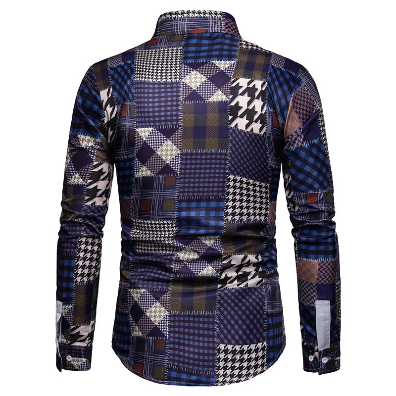 Men's Autumn Casual Plaid Long Sleeved Cotton Shirt