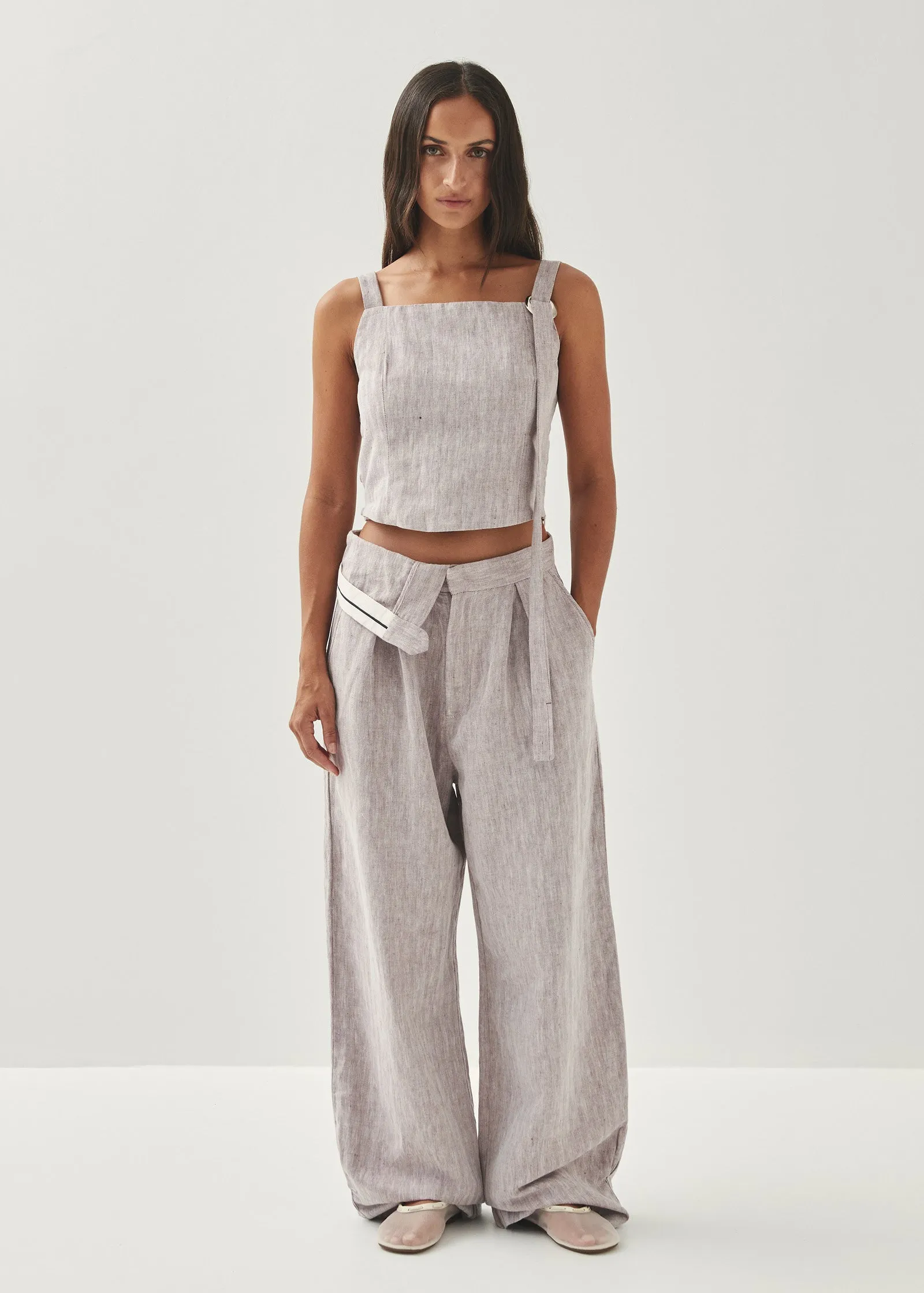 Moca Linen Brown Trousers
