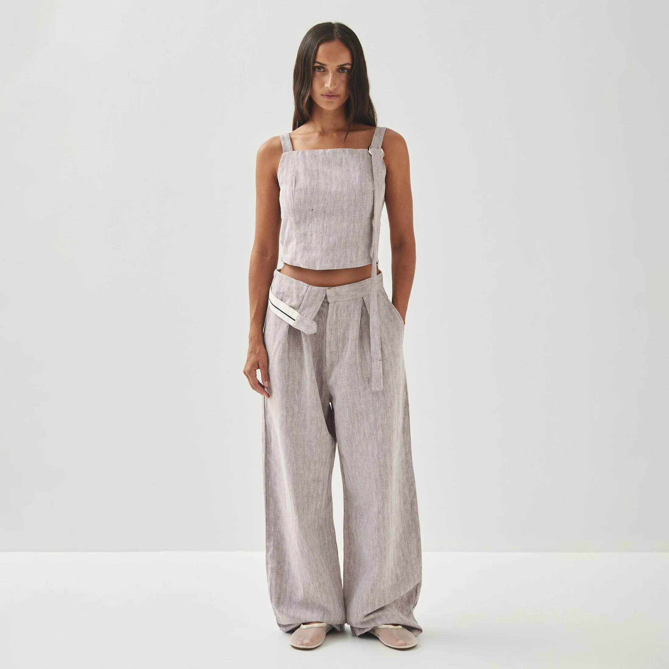 Moca Linen Brown Trousers