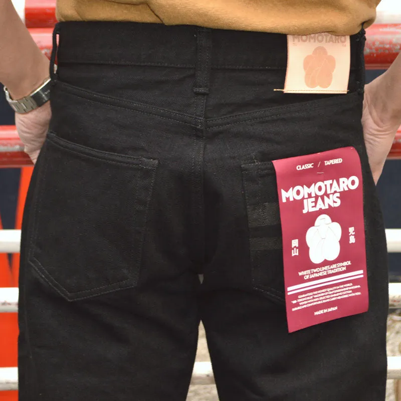 MOMOTARO JEANS "MMJZ1201" #200 CLASSIC TAPERED BLACK ZIPPER  15.7oz