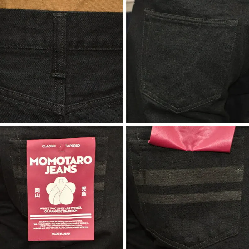 MOMOTARO JEANS "MMJZ1201" #200 CLASSIC TAPERED BLACK ZIPPER  15.7oz