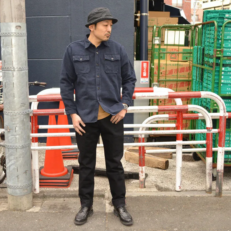 MOMOTARO JEANS "MMJZ1201" #200 CLASSIC TAPERED BLACK ZIPPER  15.7oz