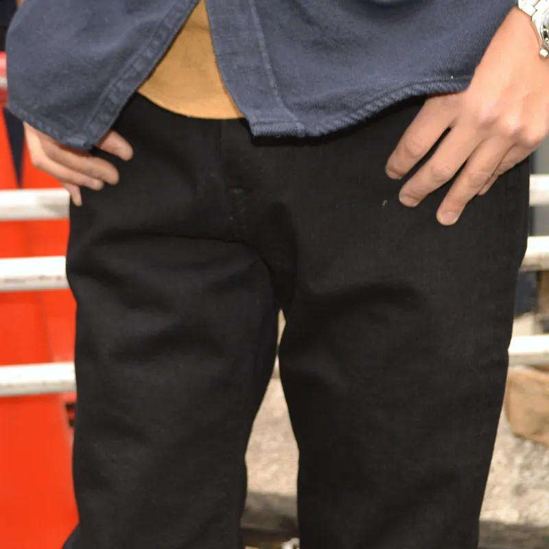 MOMOTARO JEANS "MMJZ1201" #200 CLASSIC TAPERED BLACK ZIPPER  15.7oz