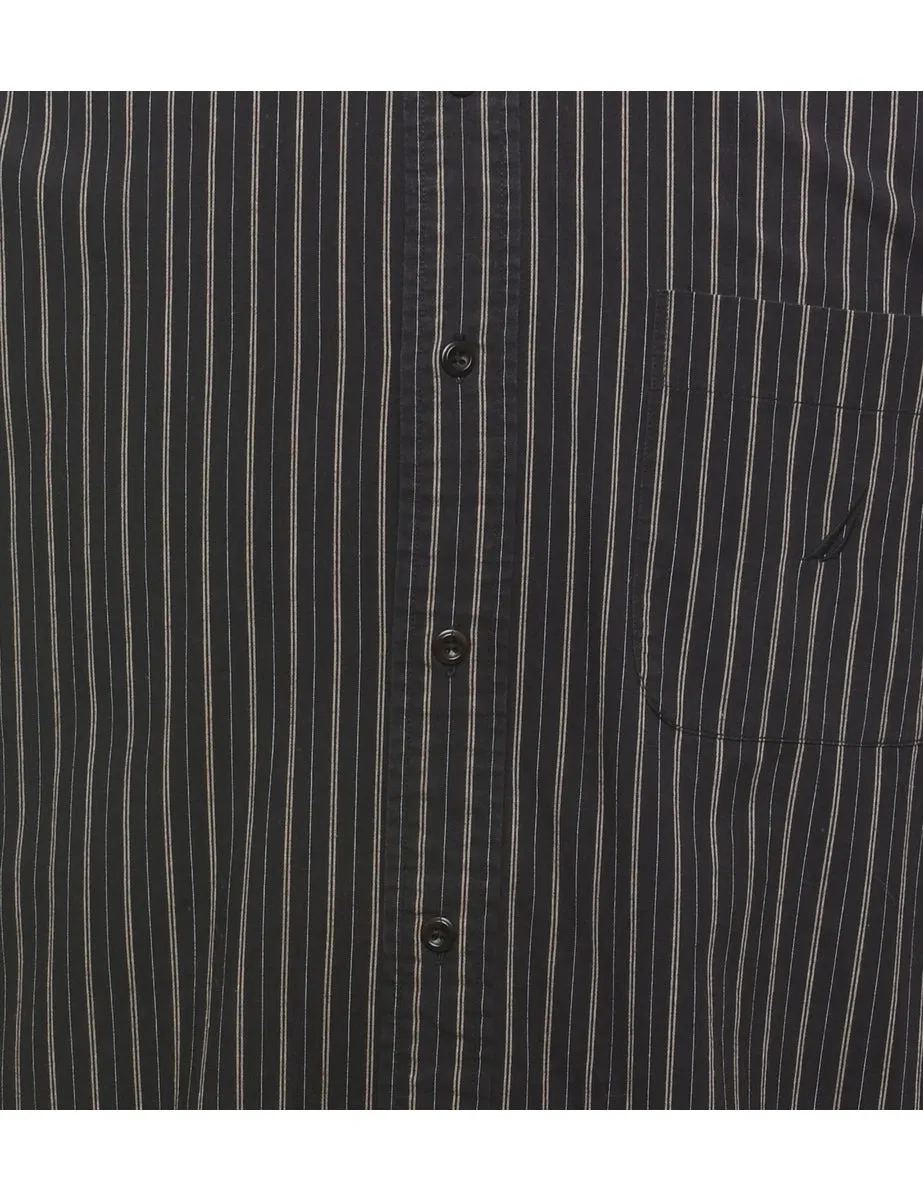 Nautica Striped Black Shirt - XL