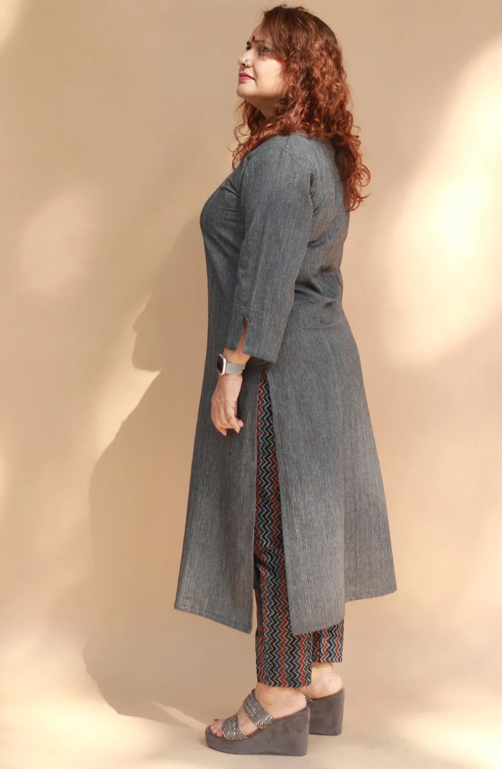 Nitya | Long Kurta | Gray
