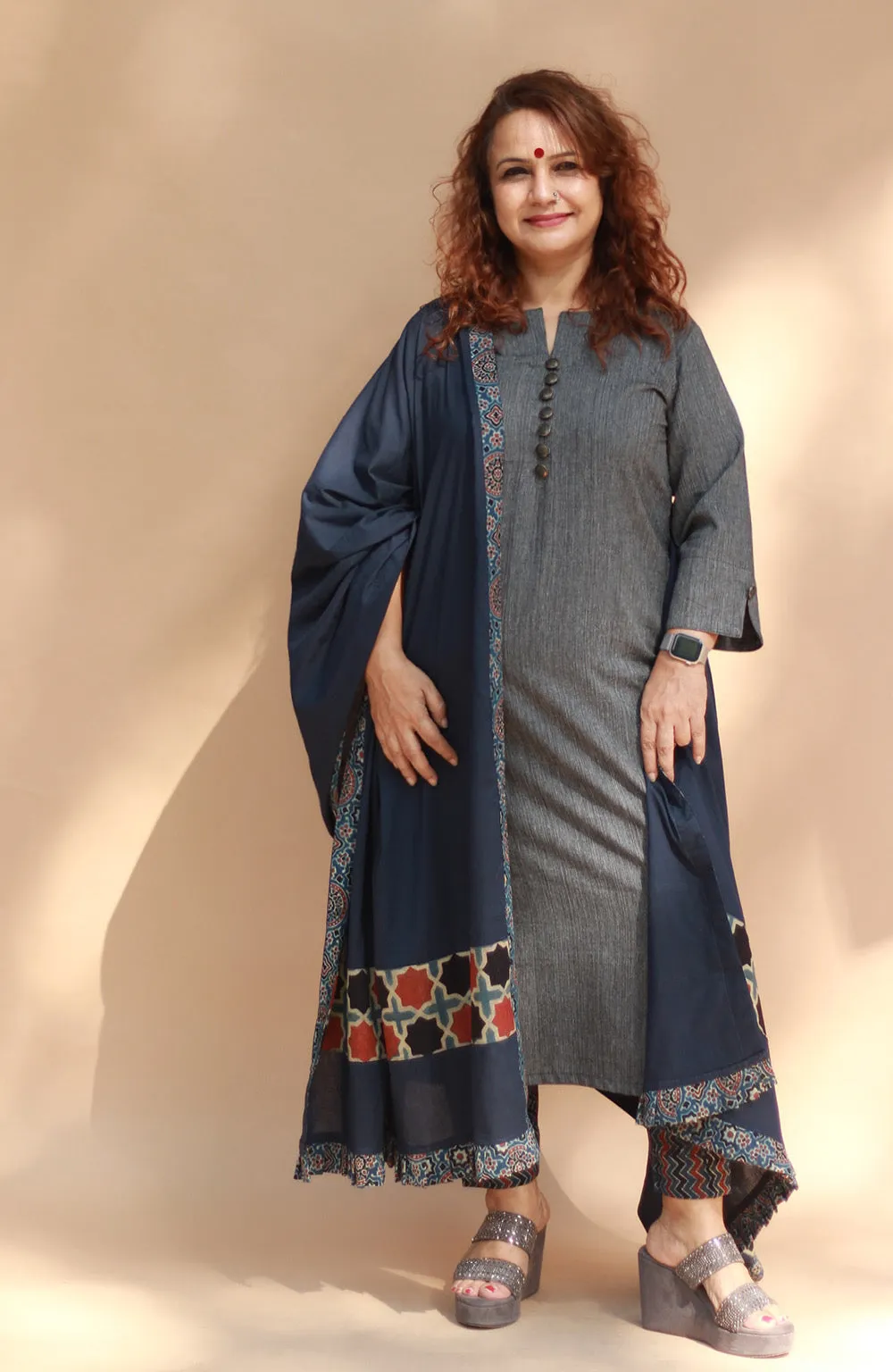 Nitya | Long Kurta | Gray