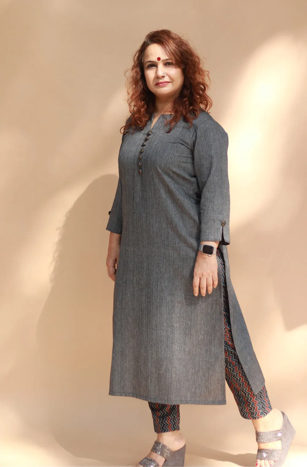 Nitya | Long Kurta | Gray