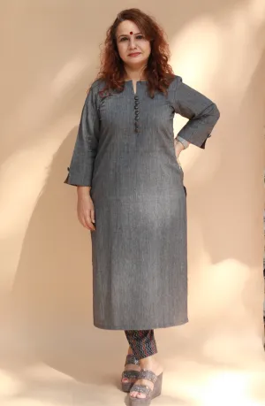 Nitya | Long Kurta | Gray
