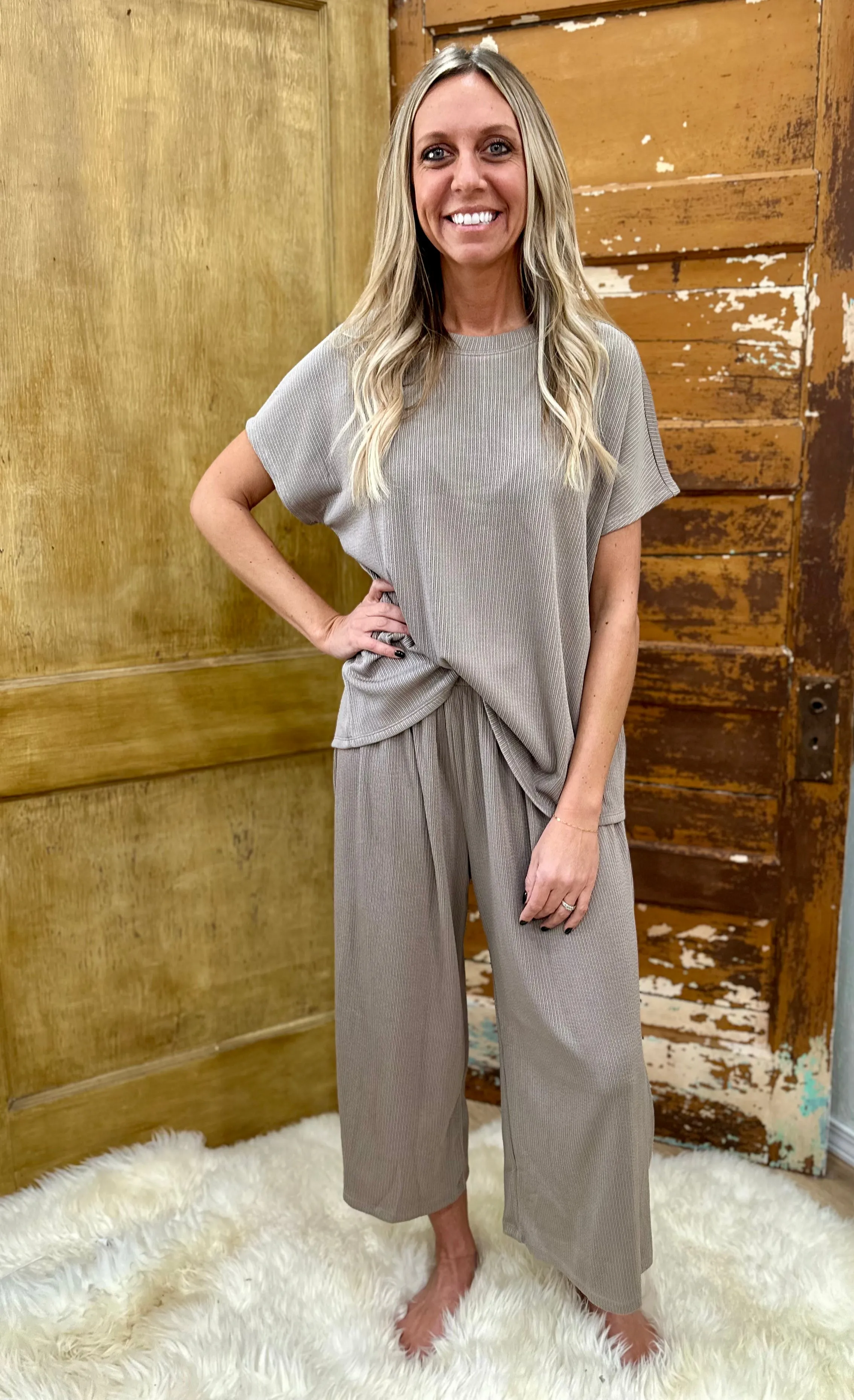 Oyster Grey Palm Beach Pant Set