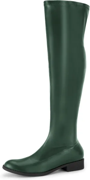 Perphy Round Toe Low Block Heel Over the Knee High Boots for Women