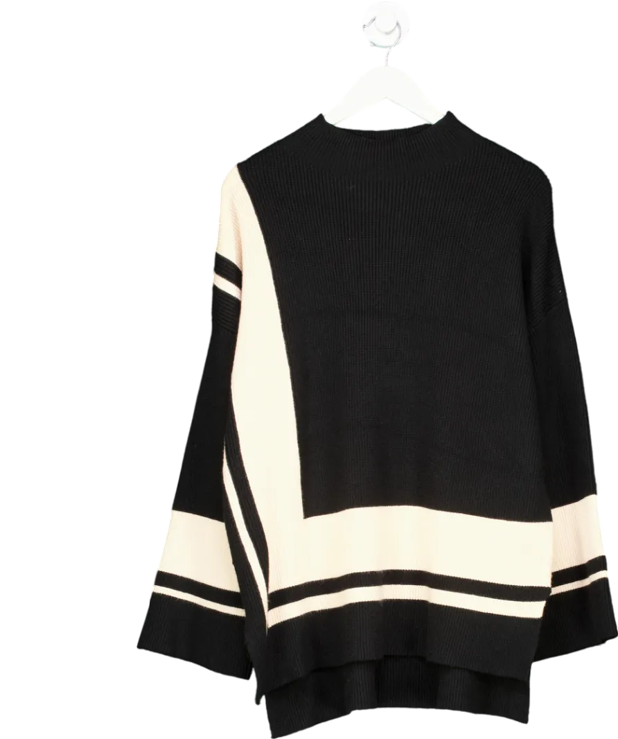 Phase Eight Black Kayleigh Chunky Boxy Striped Jumper UK M