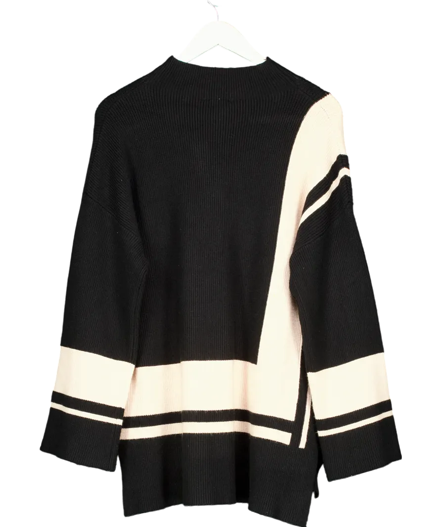 Phase Eight Black Kayleigh Chunky Boxy Striped Jumper UK M