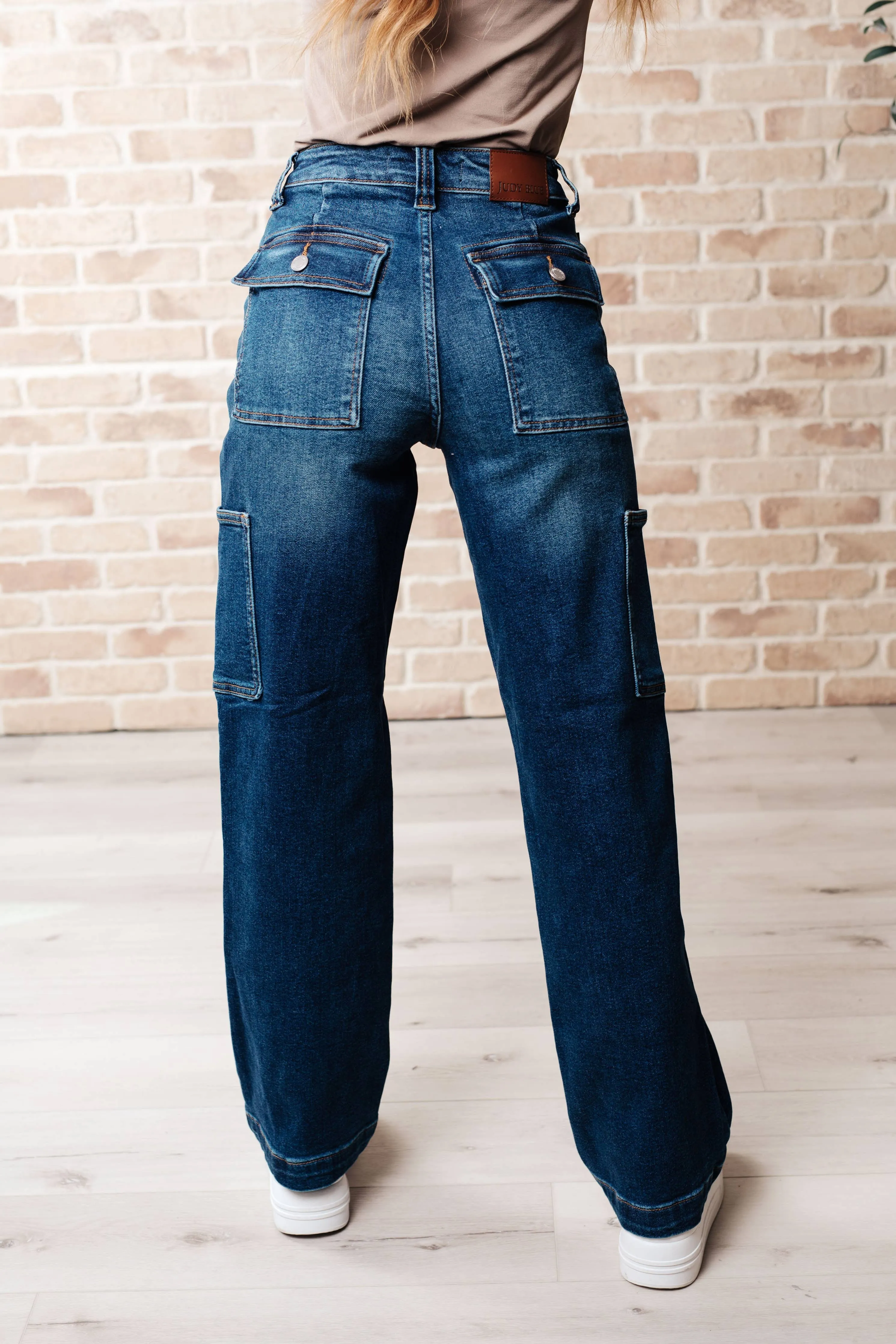 Plus Size-Judy Blue High Rise Cargo Straight Jeans