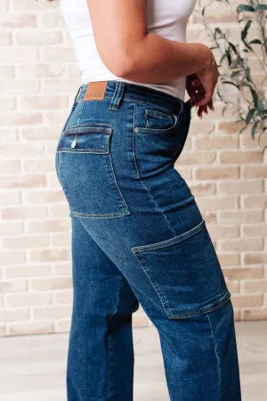 Plus Size-Judy Blue High Rise Cargo Straight Jeans