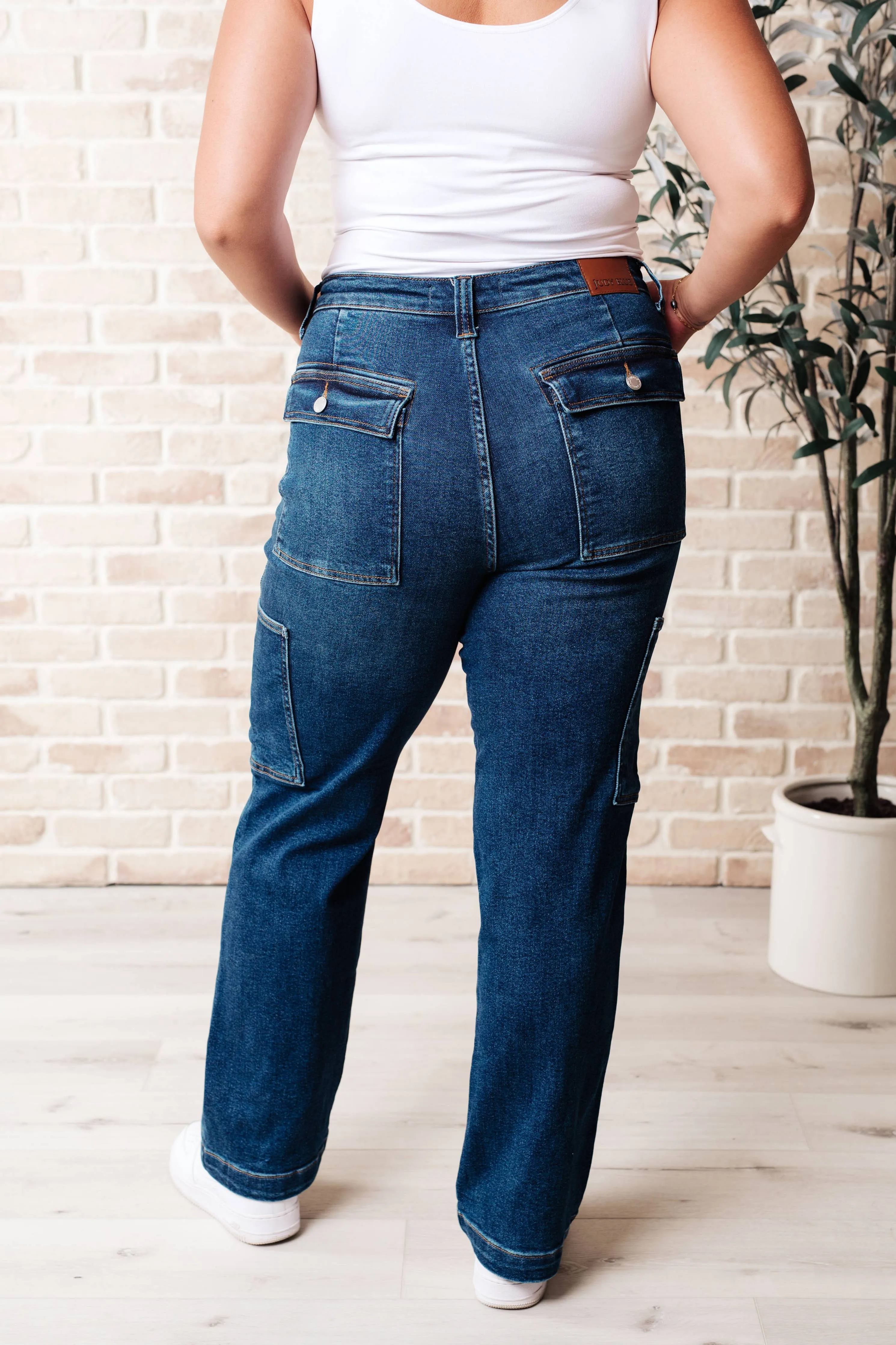 Plus Size-Judy Blue High Rise Cargo Straight Jeans
