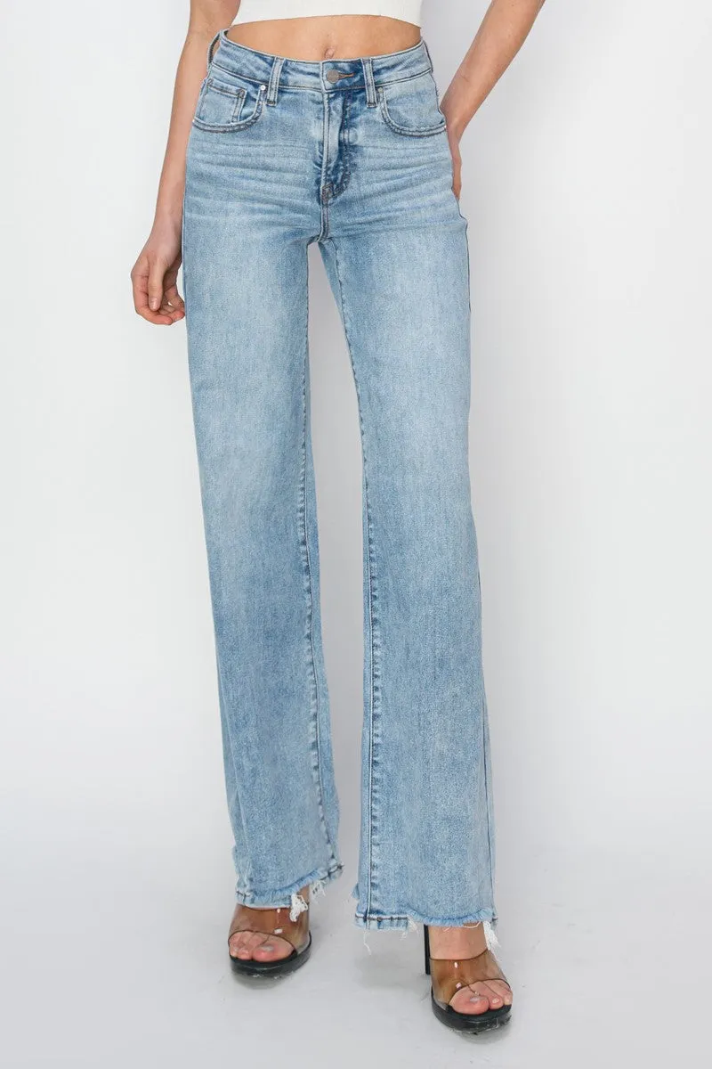 Raw Hem Risen Jeans