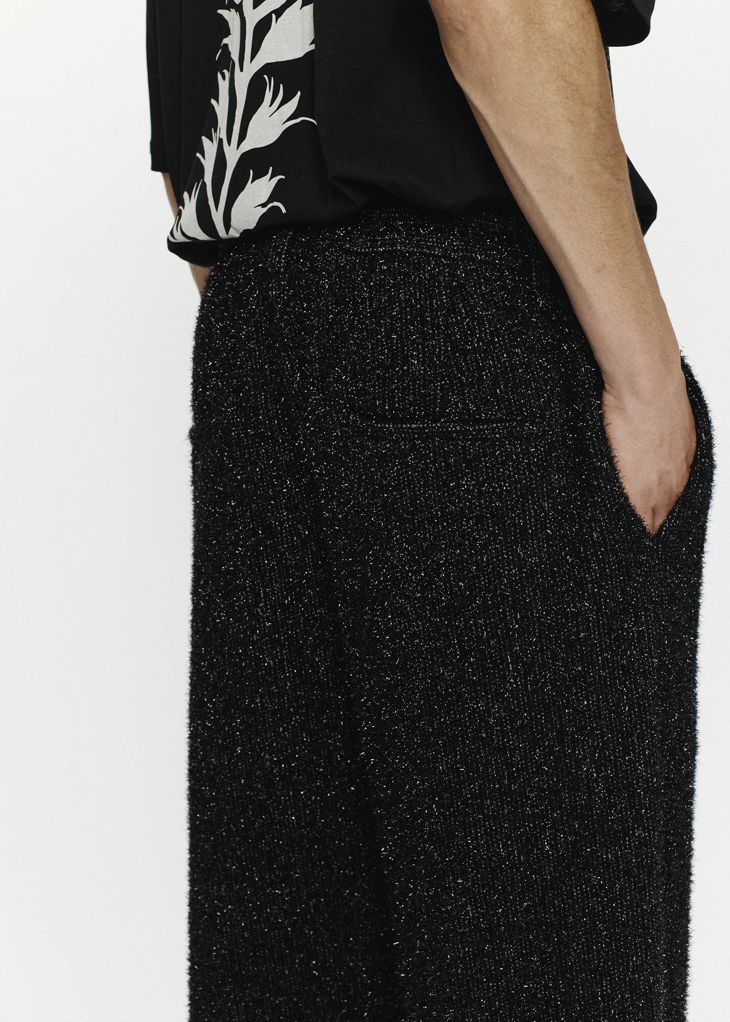 Relaxed Lounge Pant - Speckle Knit (Black)