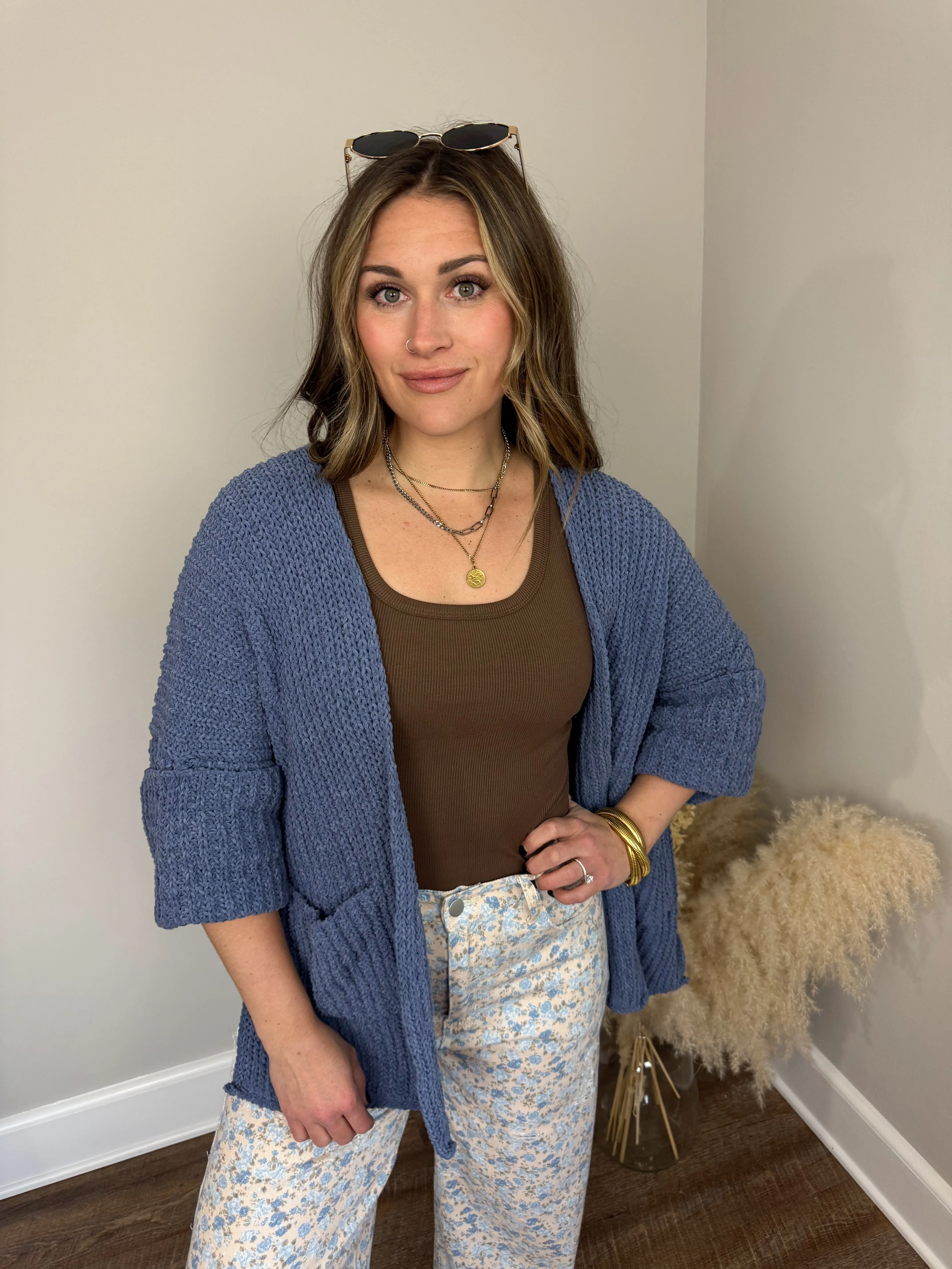 Rowan Chunky Cardigan | Blue