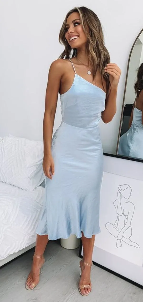 Spaghetti Straps Simple 2020 Bridesmaid Dresses, Cheap Wedding Guest Dresses