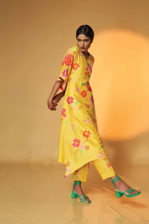 Sunshine Bloom Asymmetrical Kurta Set