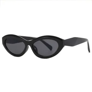 Trendy Oval Sunglasses - Black