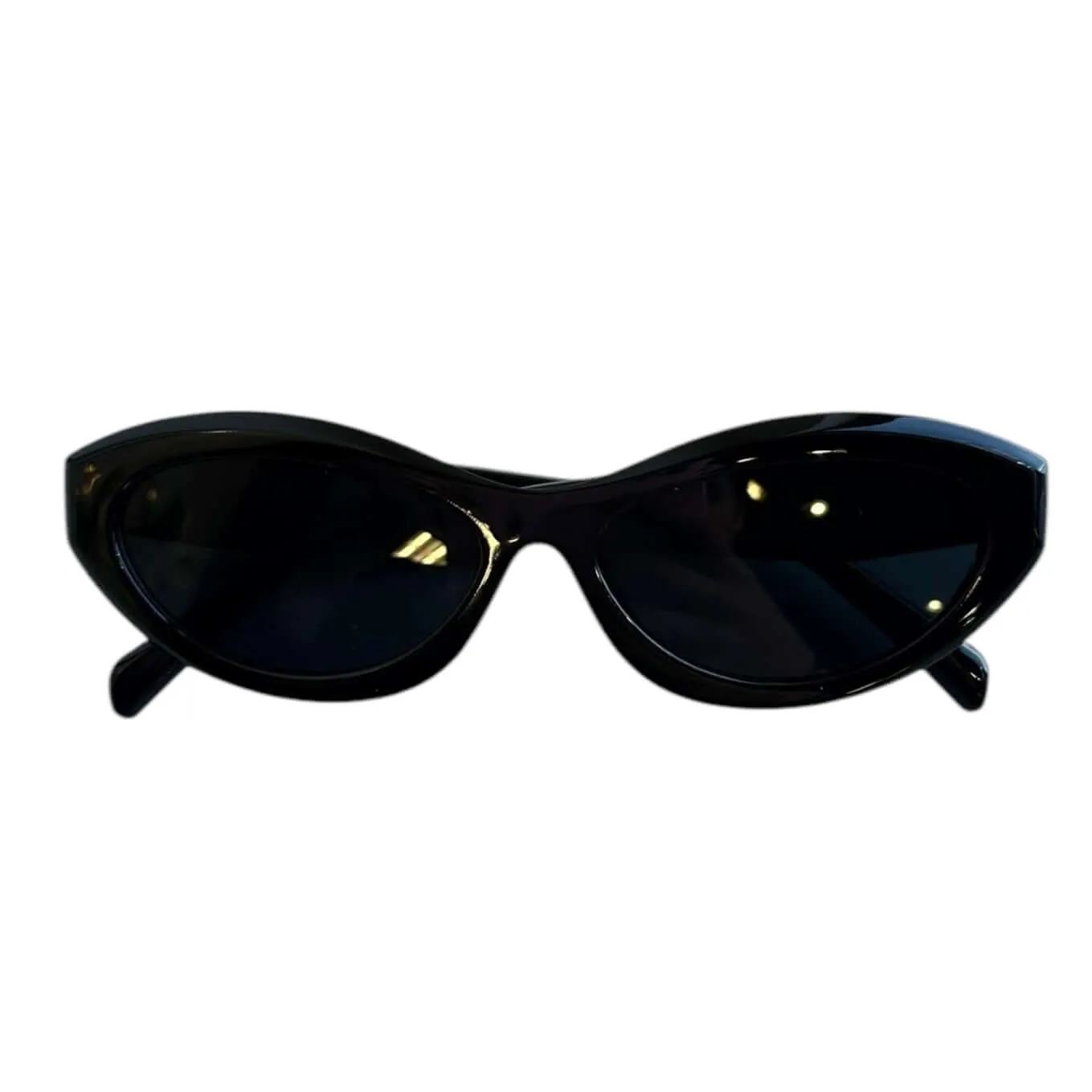 Trendy Oval Sunglasses - Black