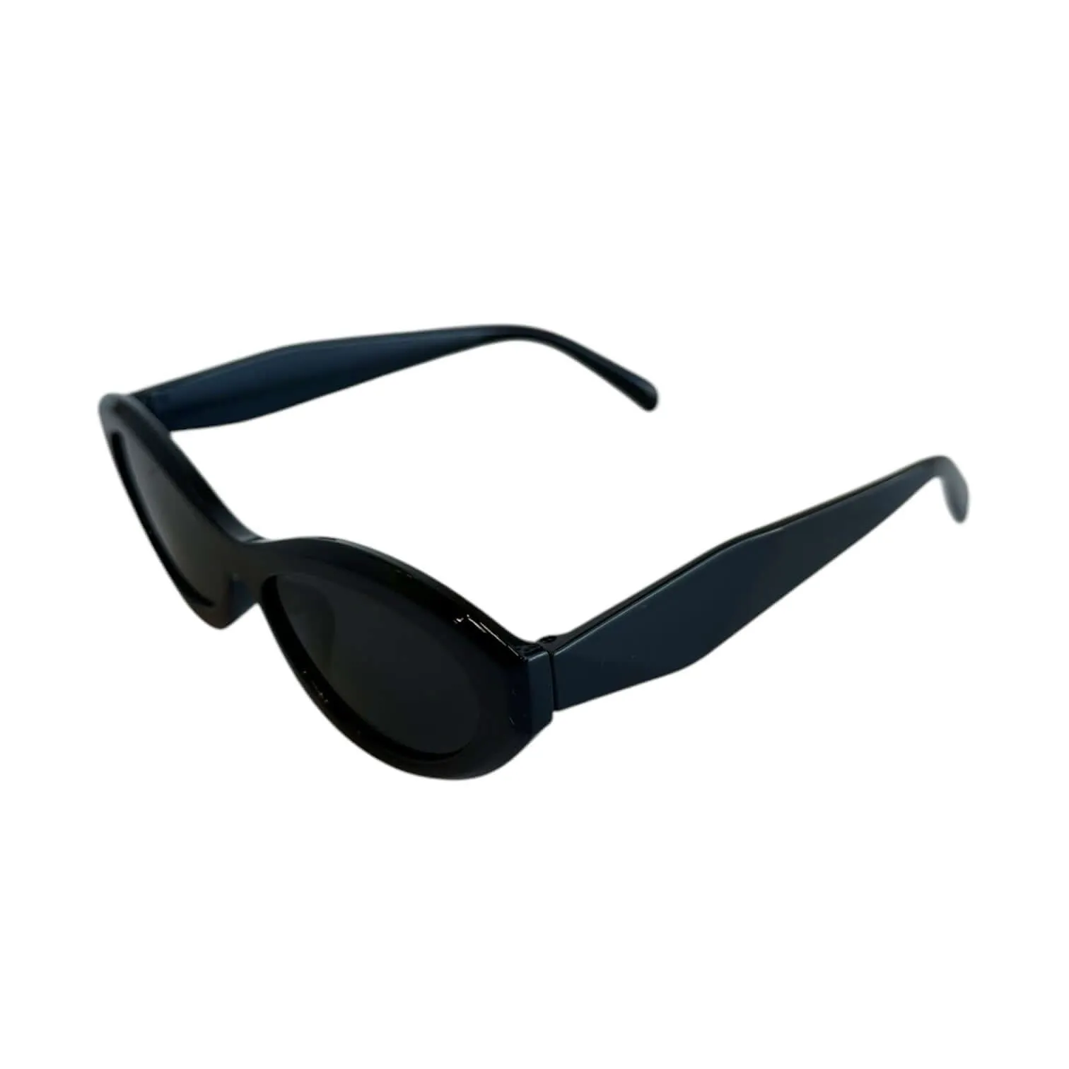 Trendy Oval Sunglasses - Black