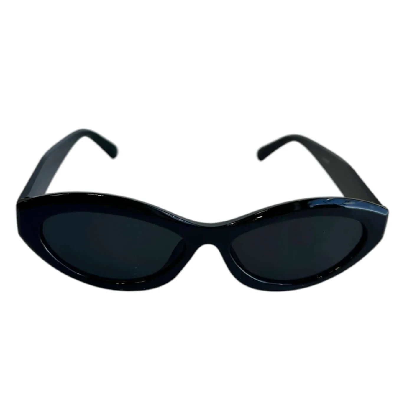 Trendy Oval Sunglasses - Black