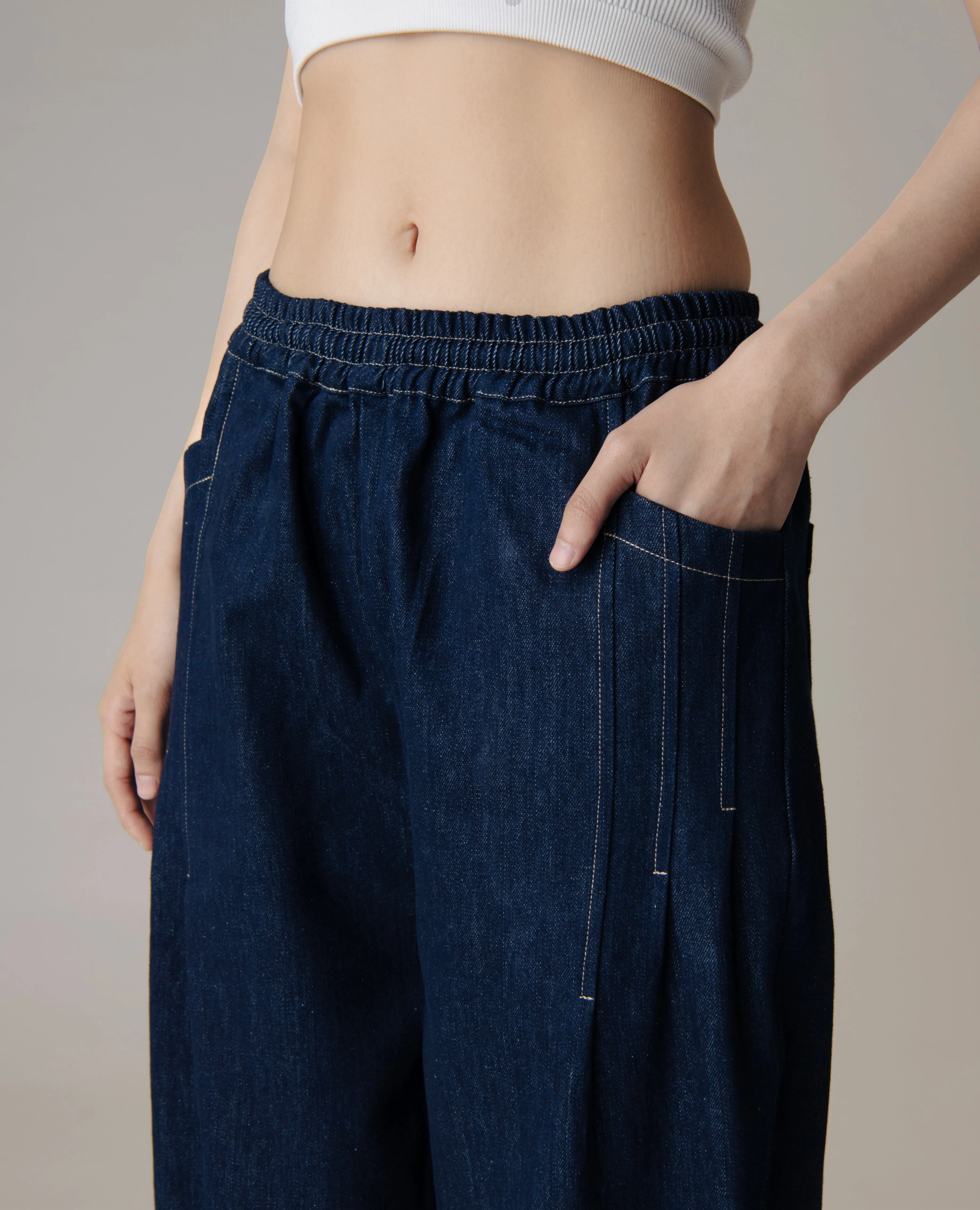 Unisex: The Loose Pants (Dark Blue Denim)